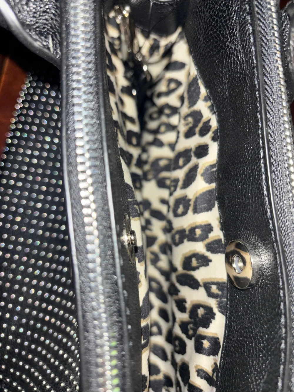 Nine West Black Studded Satchel Tote